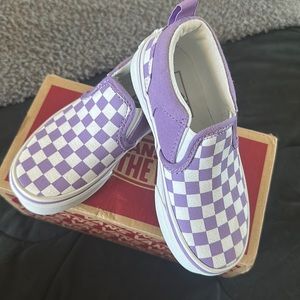 Vans Slip On - Purple Checkered - NWT - Kids Size 11